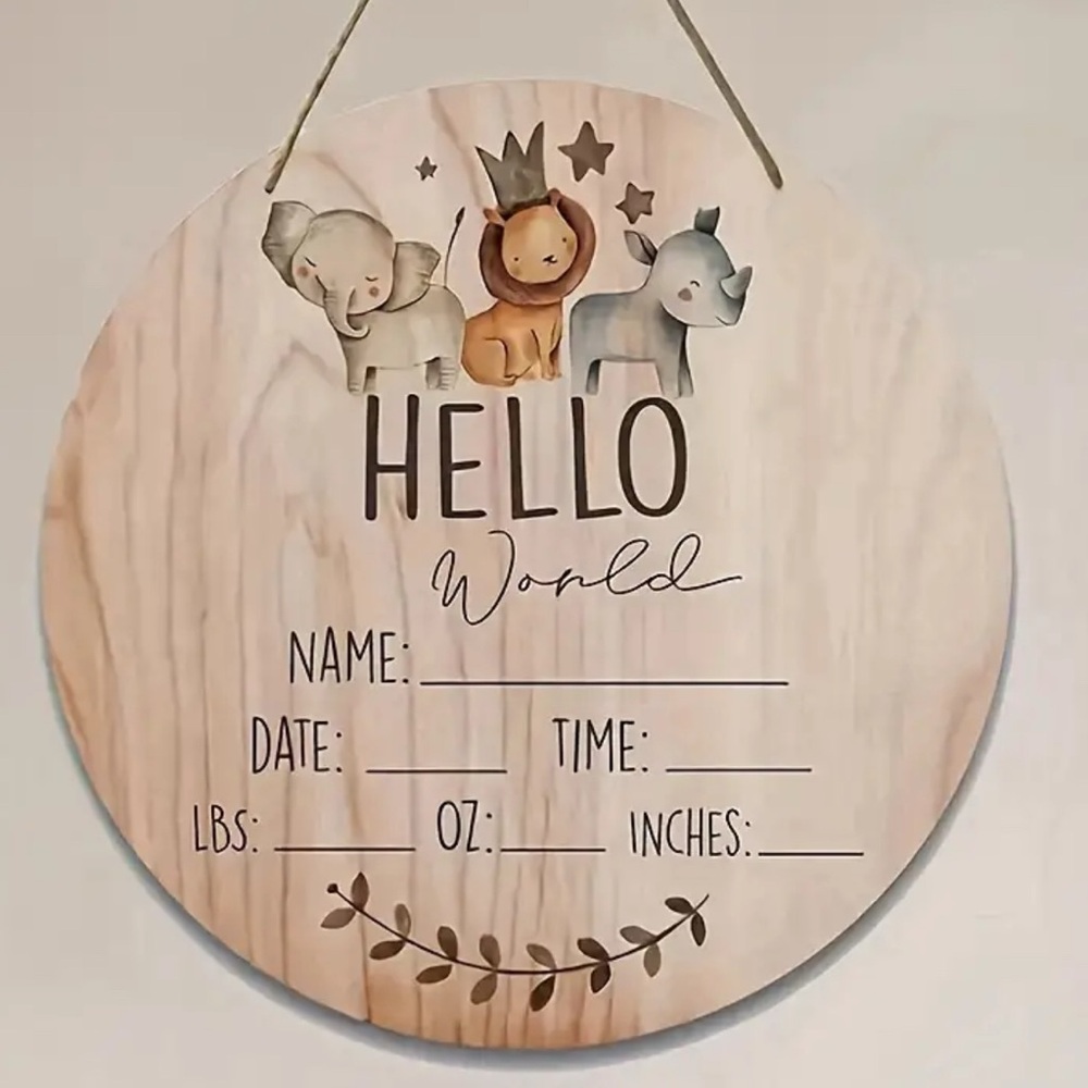 Woodland Animal Baby Announcement Wall Deco